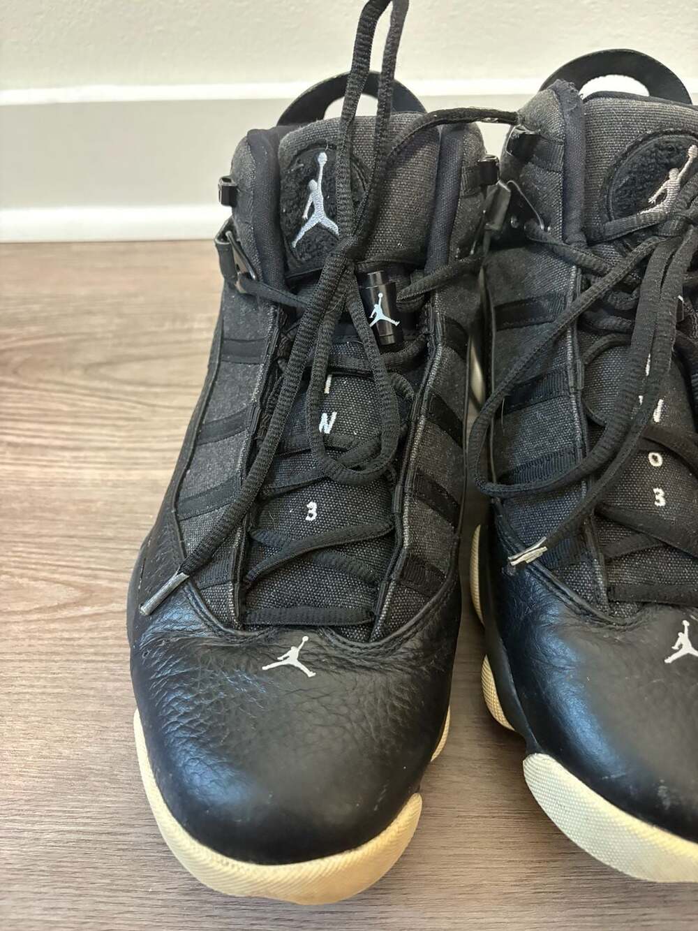 Jordan 6 Rings Black and Tan Sneakers - Picture 3 of 10